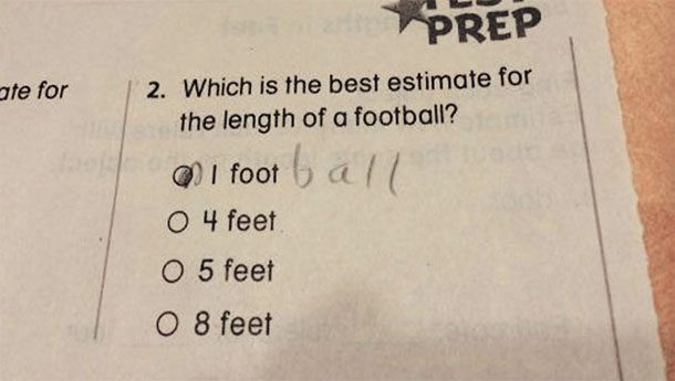 What is the best estimate for the length of a football? 1 football