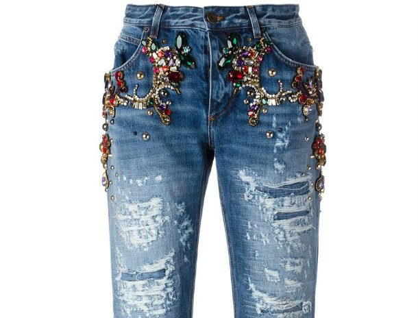 Dolce & Gabbana Boyfriend Fit Jeans With Jewel Application