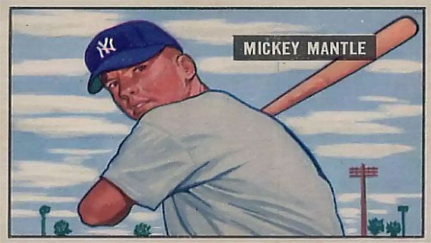 Mickey Mantle, Baseball, 1951 Bowman SGC 96