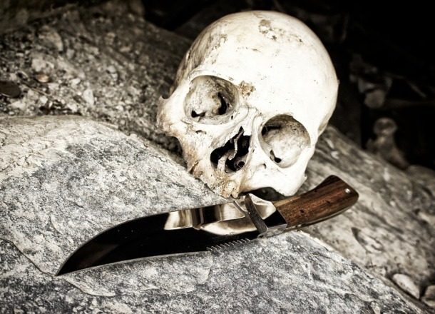 Knife and skull