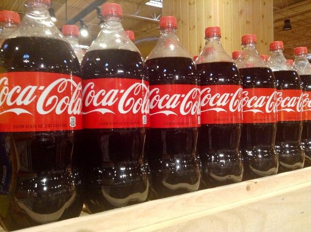 line of Coca-Cola bottles