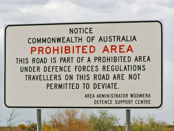 Woomera-warning-sign