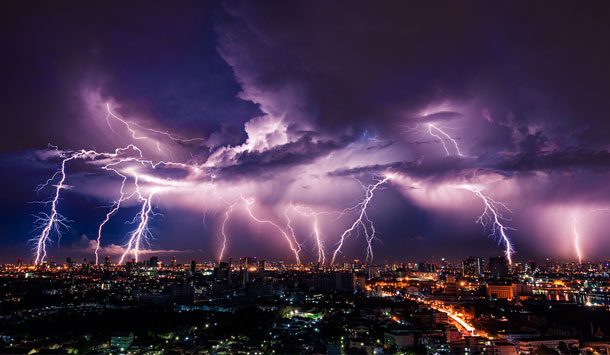 Storm over city
