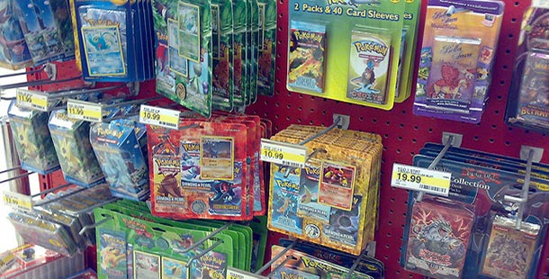 A display of game cards