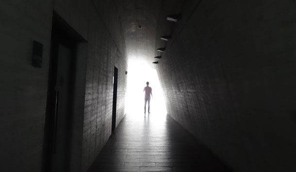 running away from light