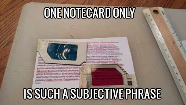 note card cheat