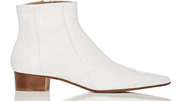 The Row Ambra glossed-alligator ankle boots