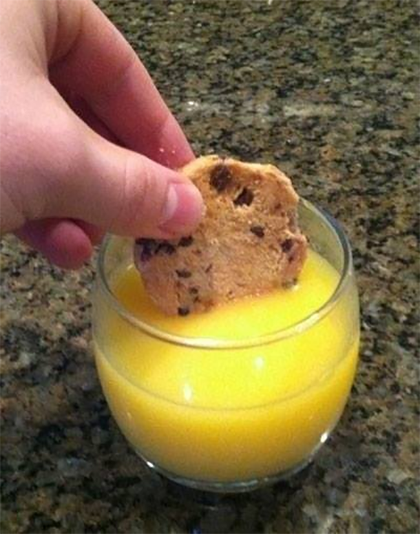 cookie orange juice