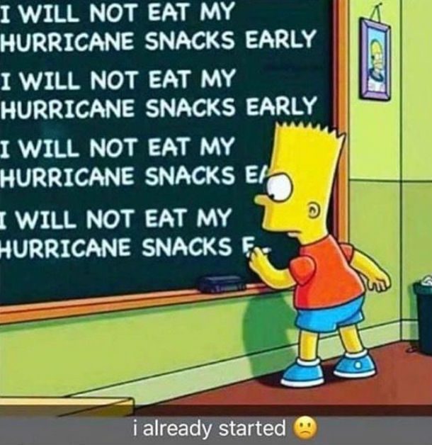 hurricane snacks meme