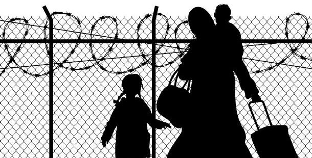 A silhouette of a person and children deportation