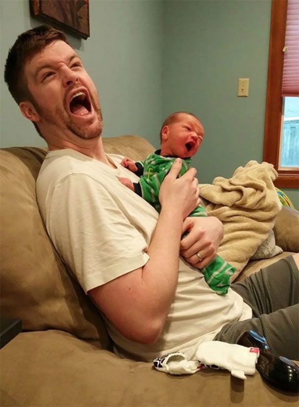 laughing with dad