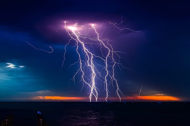 massive lightning strike