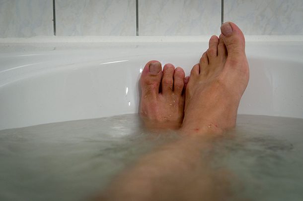 relaxing in bath