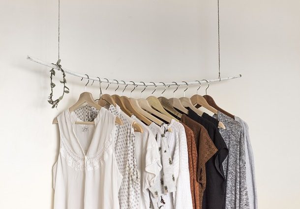 Clothes on hangers
