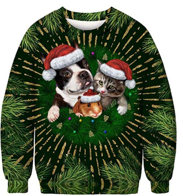 animals wreath sweater
