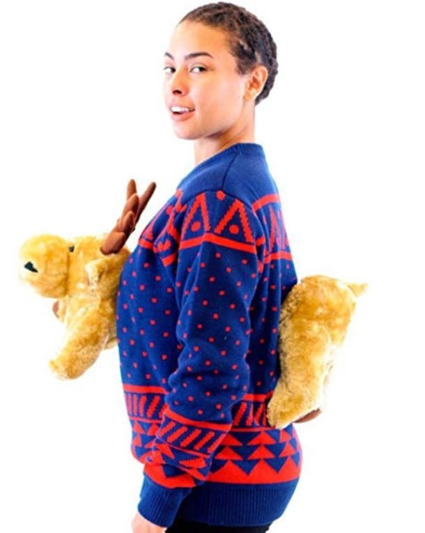 reindeer stuffed sweater