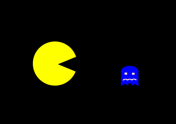 Pac Man chasing ghost