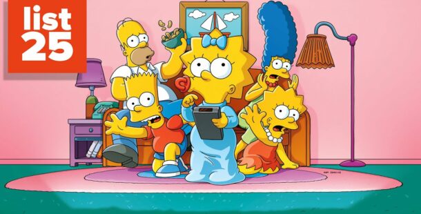 Simpsons cartoon characters in a room