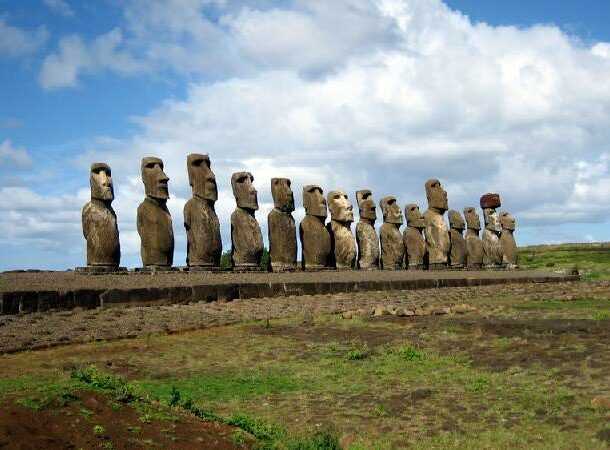 The Easter Island Heads.