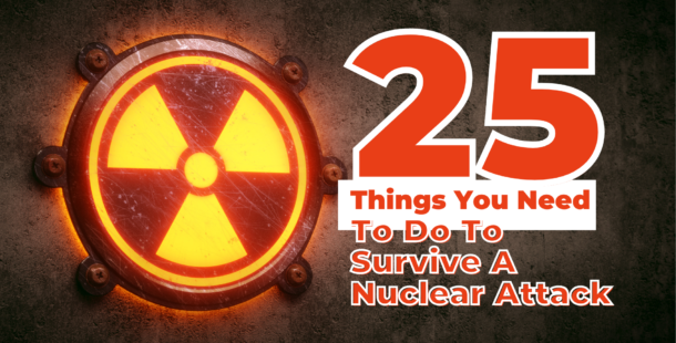 A sign with things to survive on nuclear