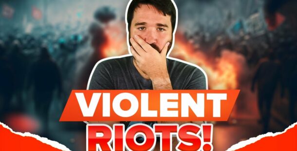 A person react of violent riots