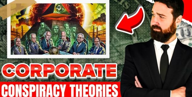 A person in a suit and the corporate conspiracy theories