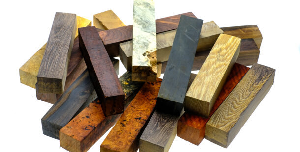 A pile of wood blocks