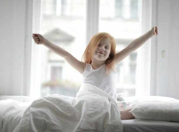 Little Girl Stretching Her Arms