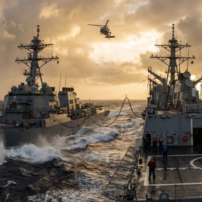 U.S. Navy Replenishment at Sea: Global Power Projection Lifeline